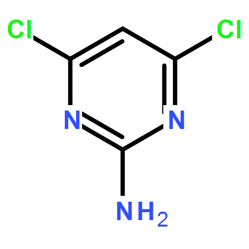 2-氨基-4,6-二氯嘧啶|56-05-3结构式